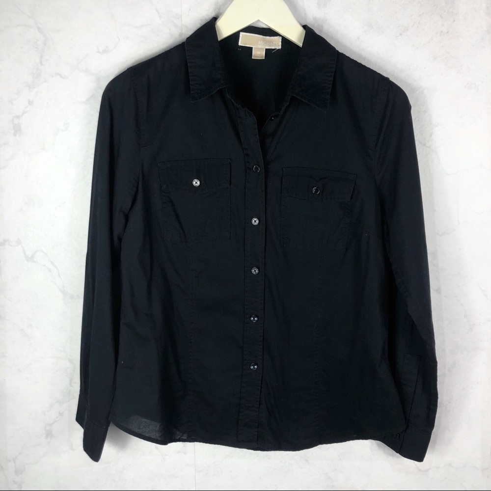 [MK] Classic Black Button Down Shirt